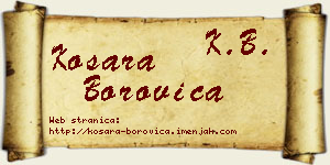 Kosara Borovica vizit kartica